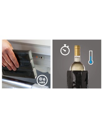 Husa pentru racirea sticlelor de vin, platina - VACU VIN